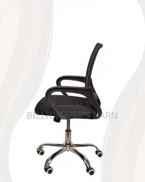 Secretarial Work Chair With Mesh Back — Clean Look, Cool Mesh Backrest