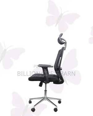 Black Ergonomic Work Chair • Office-Ready Style, Chrome Base Stability