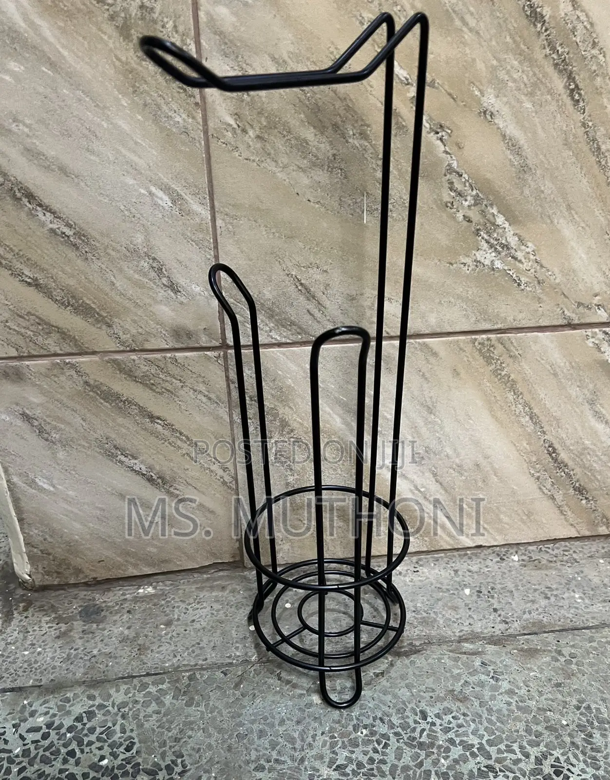 Black Metallic Tissue Rolls Holder