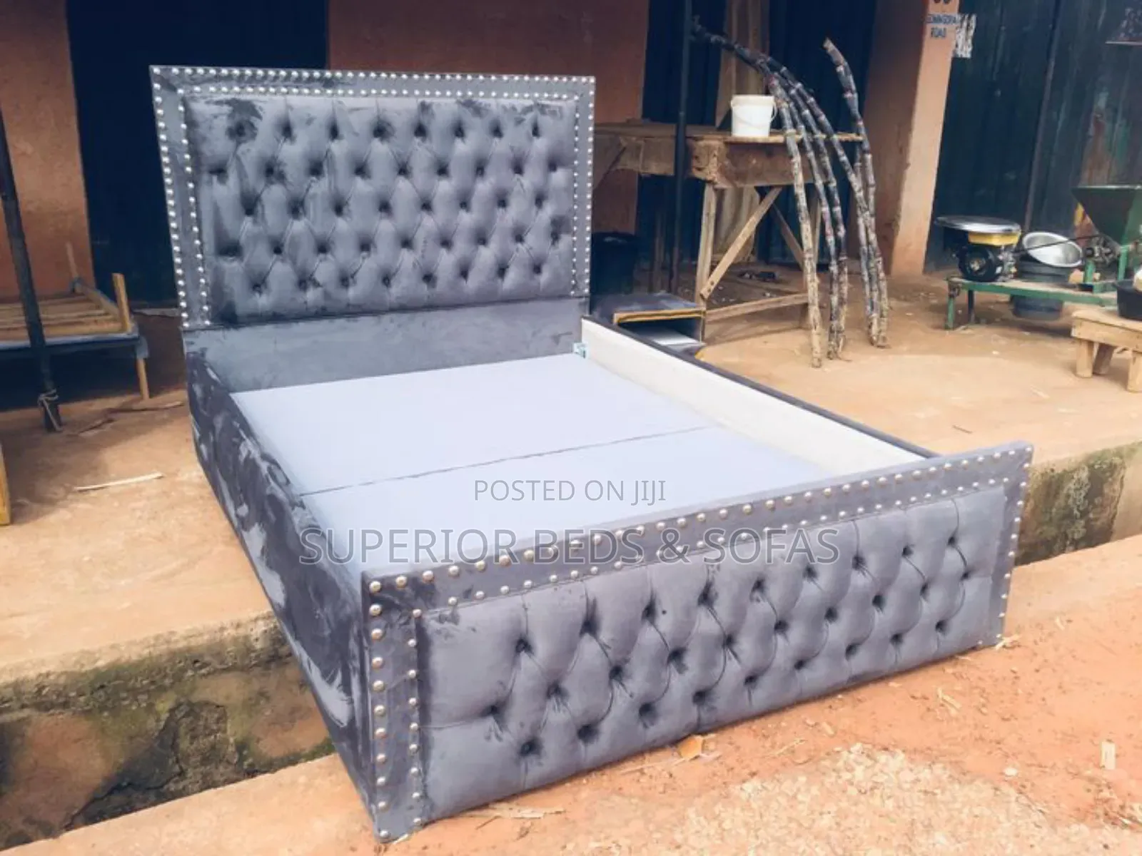 Studded Tufted Bed