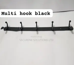 Black Metal Wall-mounted Multi-hook Rack