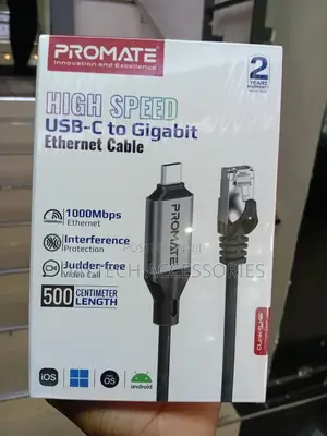 Promate High-Speed Usb-C to Gigabit Ethernet Cable