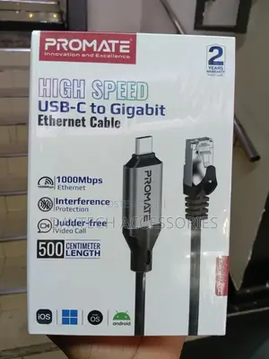 Promate High-Speed Usb-C to Gigabit Ethernet Cable