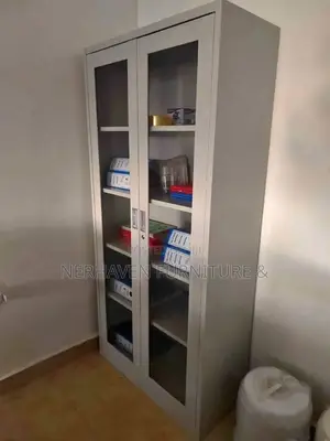 Full Glass Door Display Cabinet – Modern Office Showroom Storage