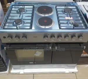 60*90 Mika Standing Gas Cooker 4 +2 - Cylinder Cabinet, Electric Oven