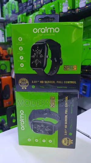 Oraimo Watch 5 Lite 2.01" Hd Ip68 Smart Watch/ Receives and Makes Call