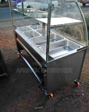 6 Trays Electric Food Warmer Display With Curved Glass