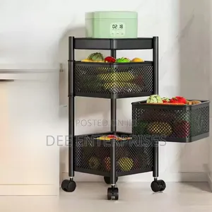 3 Tier Square Design Rotating Fruit Vegetable Rack