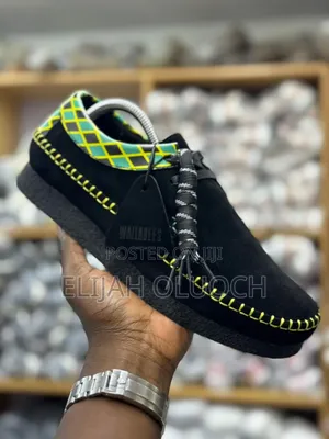 Clarks Wallabees Low X Jamaica Black Suede Shoes.