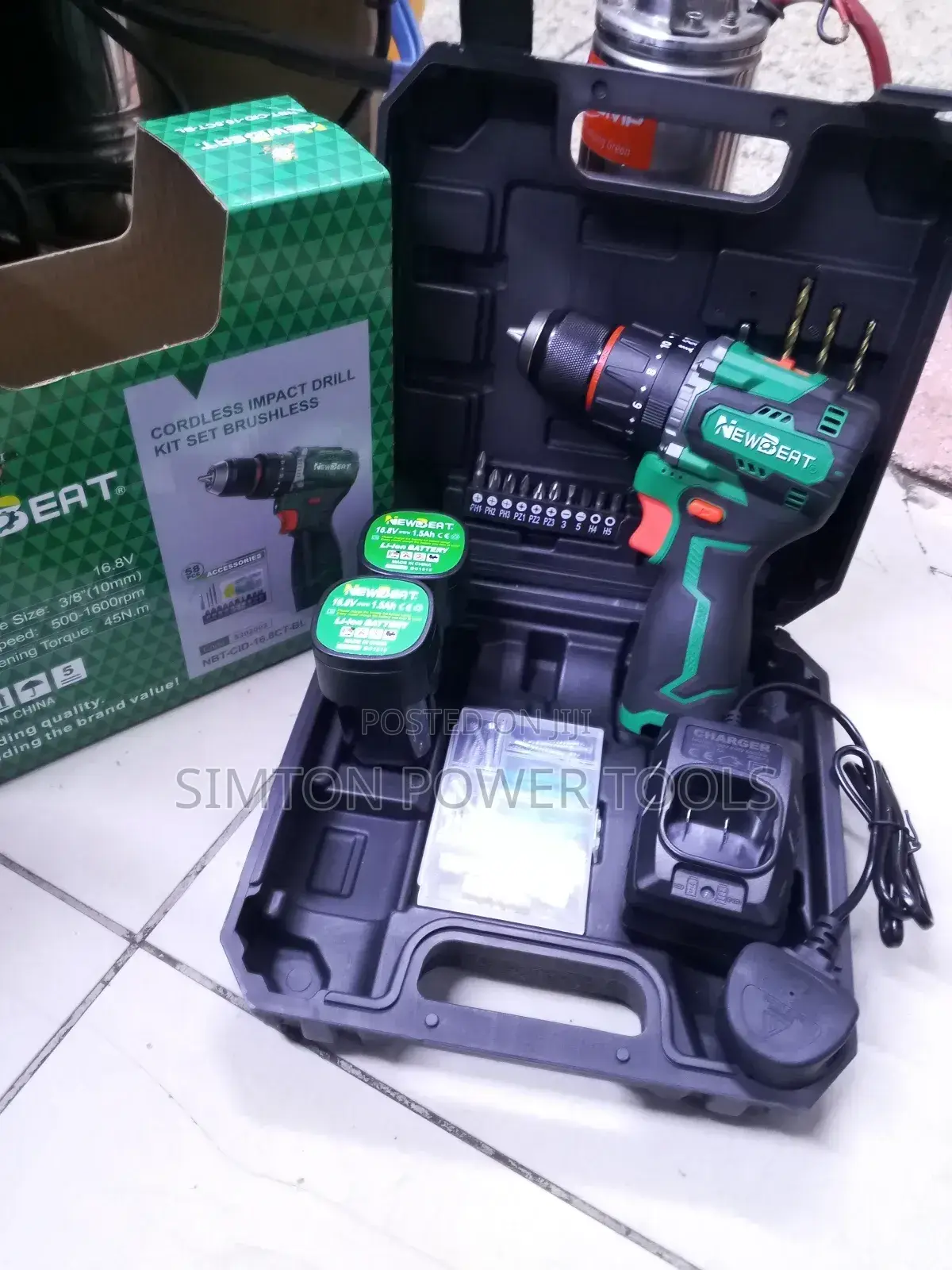 Newbeat Cordless Impact Drill Set 16.8v
