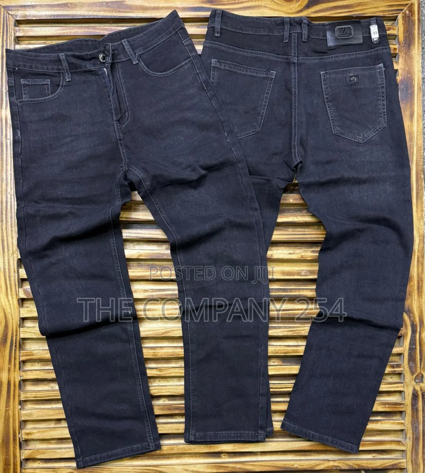 Quality Leather Casual Men Straight Jeans