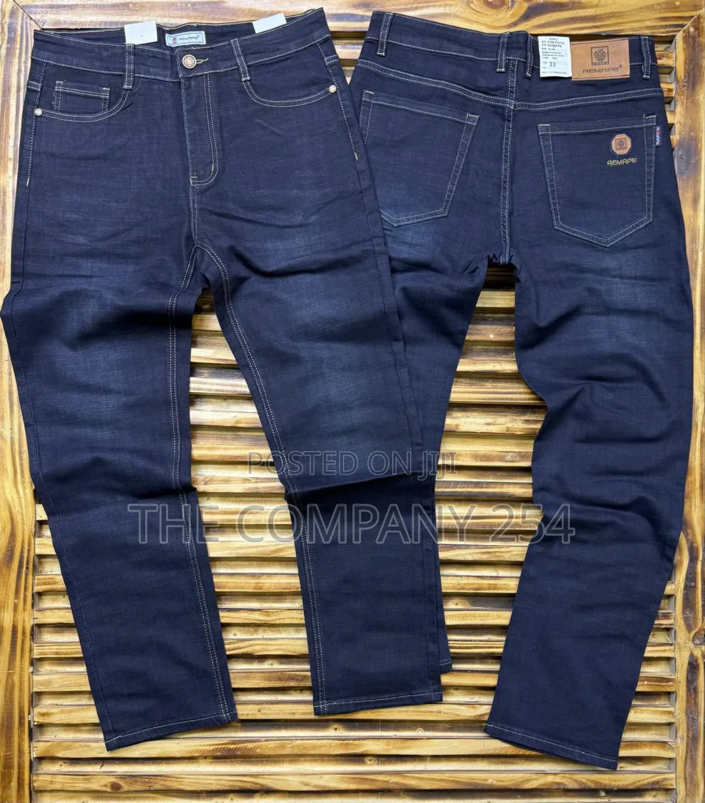 Quality Leather Casual Men Straight Jeans