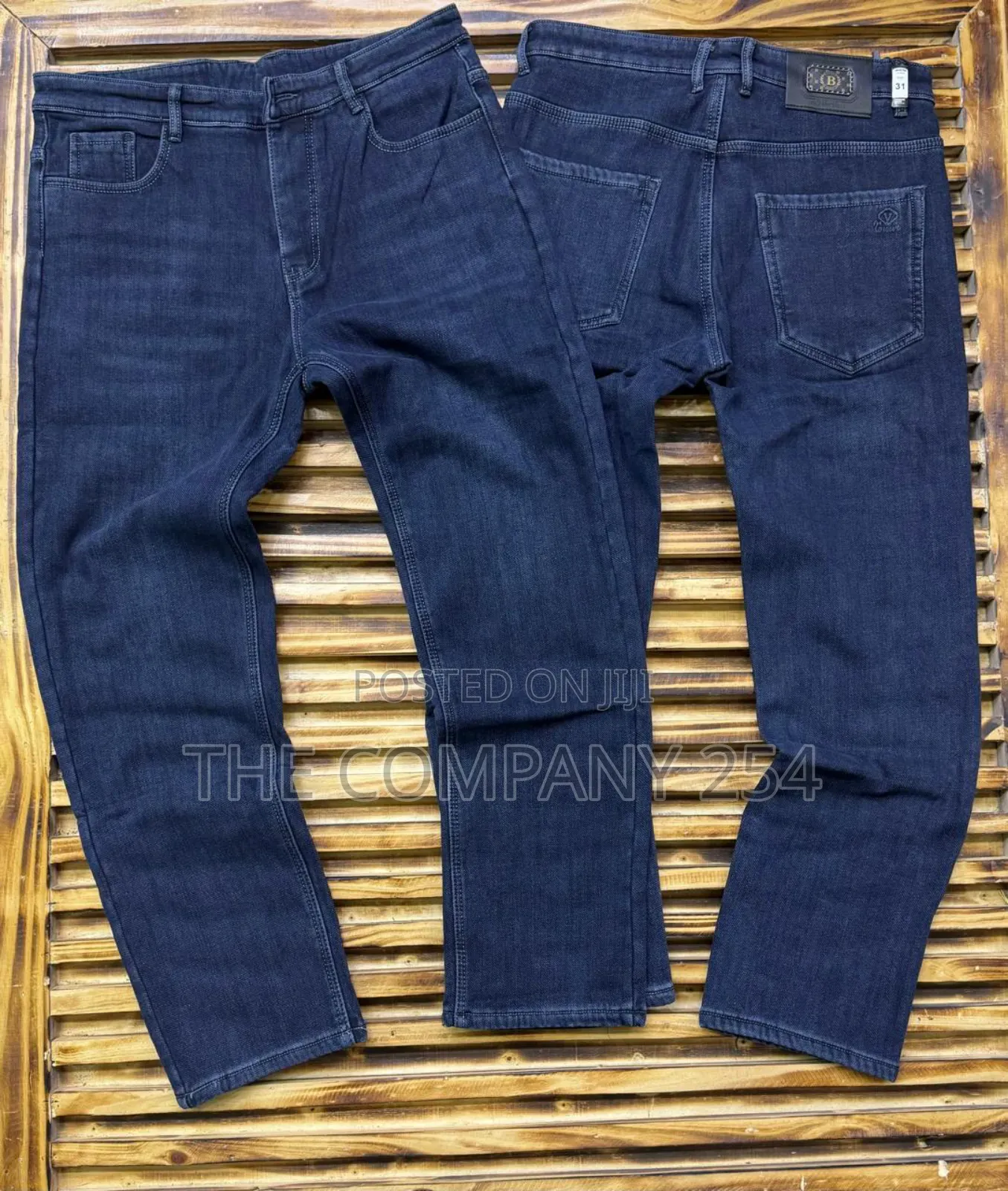 Quality Leather Casual Men Straight Jeans