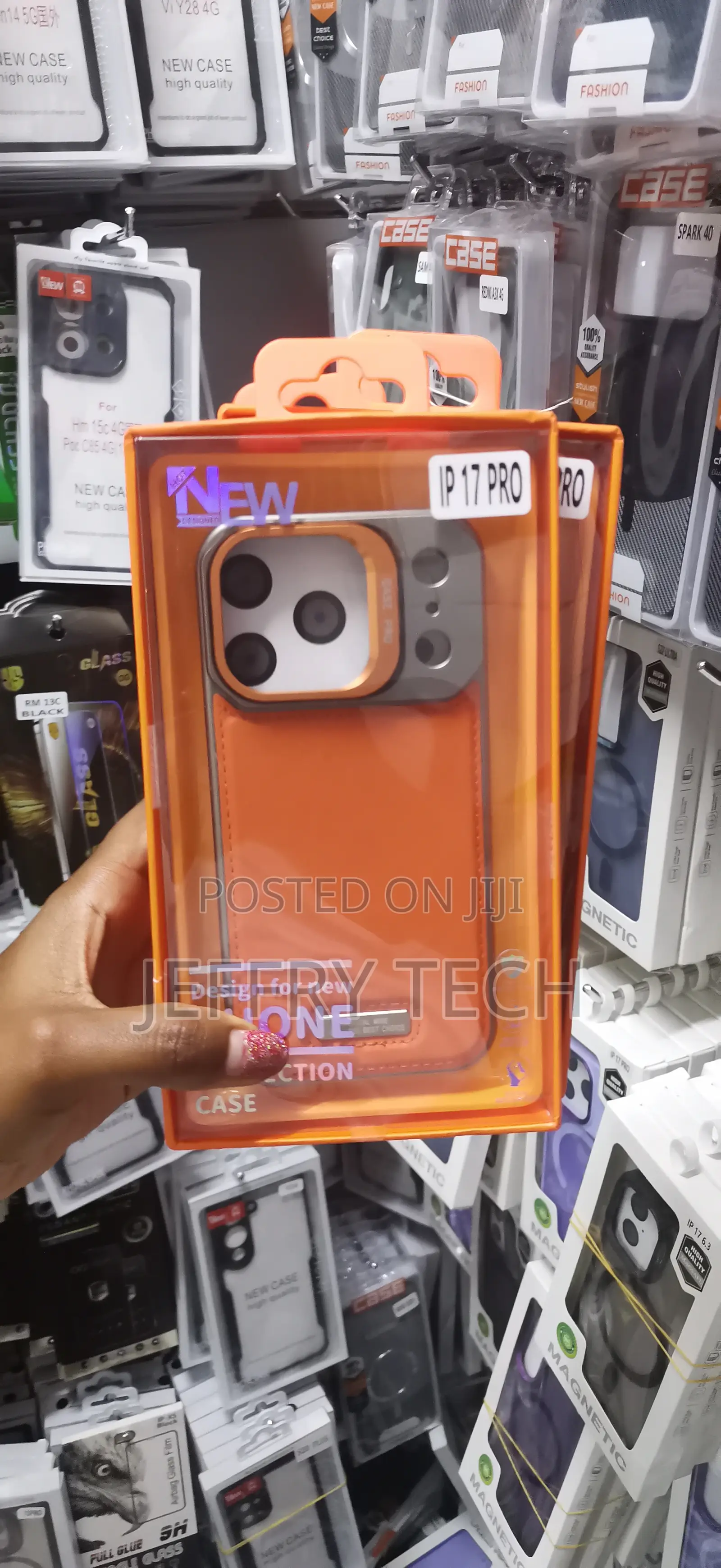 Bewasd Metalic Leather Aroma Case for iPhone 17 Pro -Orange