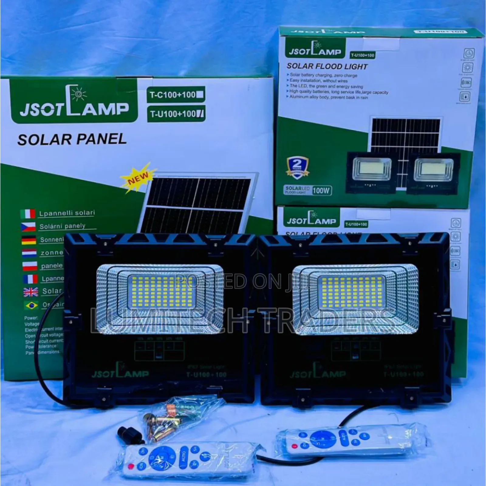 Jsot 100+100 Watts Solar Floodlight