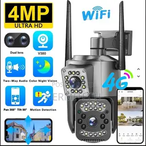 Outdoor 4mp Ultra Hd 4g Wifi Security Camera Dual Lens