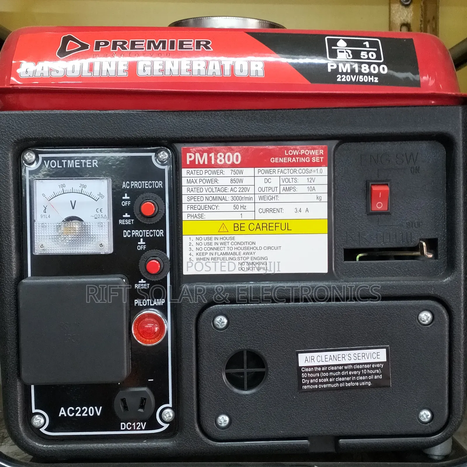 850w Premier Petrol Engine Generator 2 Stroke Engine