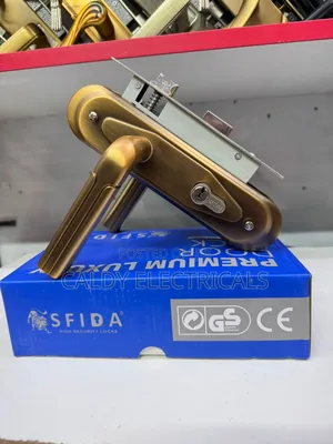 Sfida High-Security Door Lock Set in an Antique Brass Finish