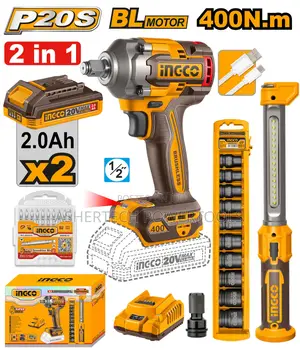 Ingco Cosli23048 Cordless 2 PCS Combo Kit