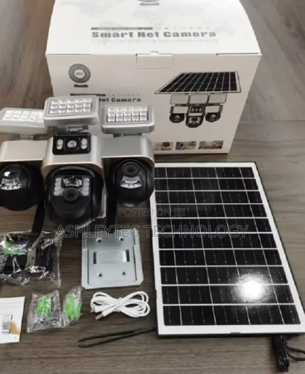 (Three) Solar Powered PTZ Camera - (Pir Human Detection