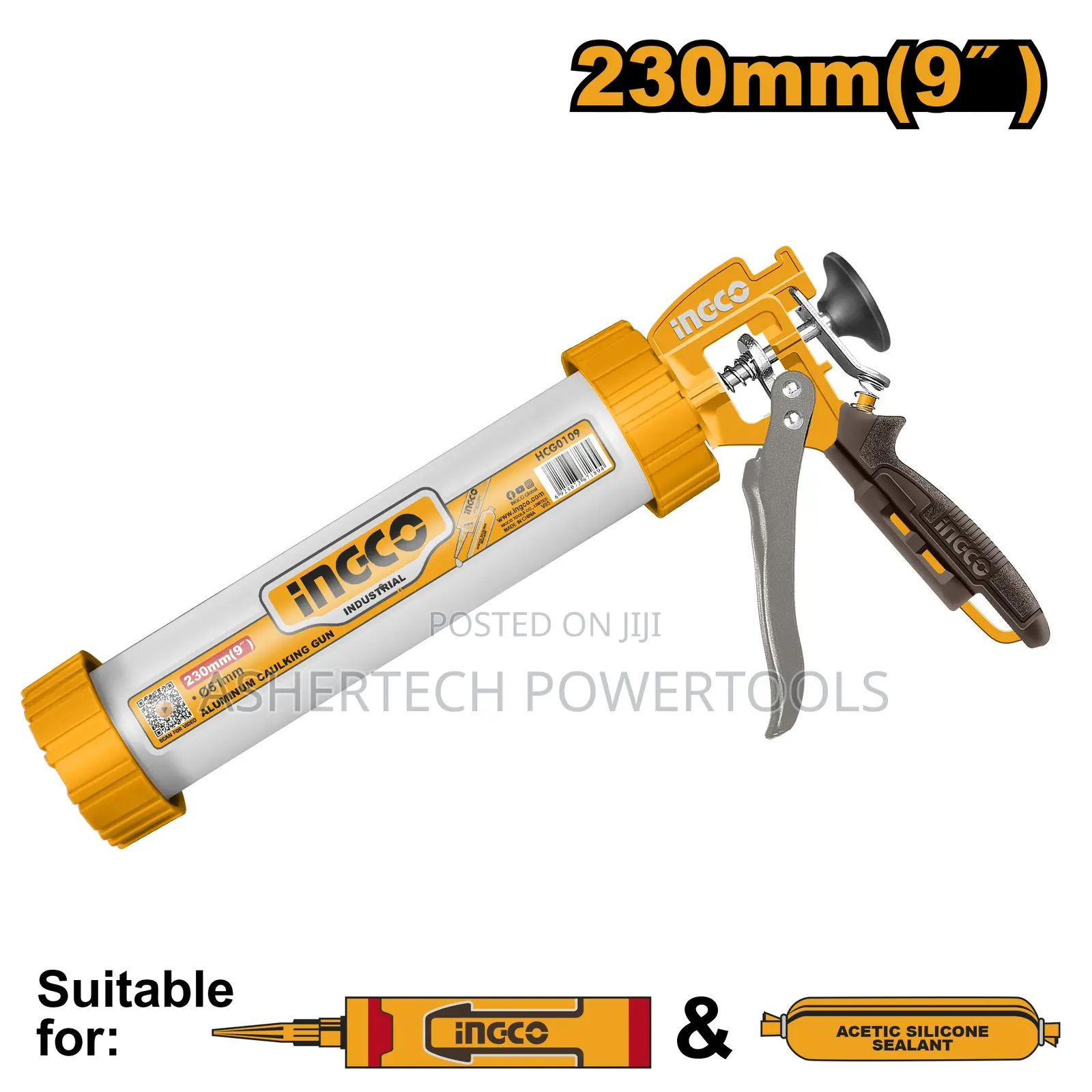 Ingco Aluminum Caulking Gun 9"