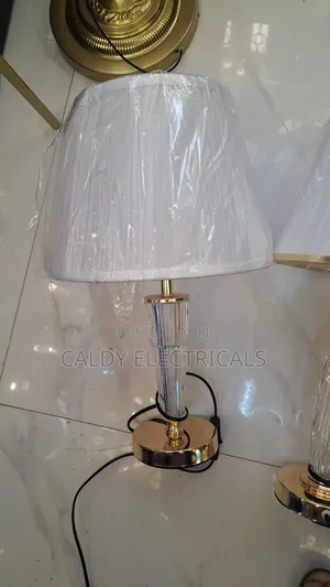 Corsa Crystal Bedside Table Lamp With a Pleated Shade