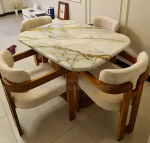 Elegant Upholstered Mahogany Dining Set.