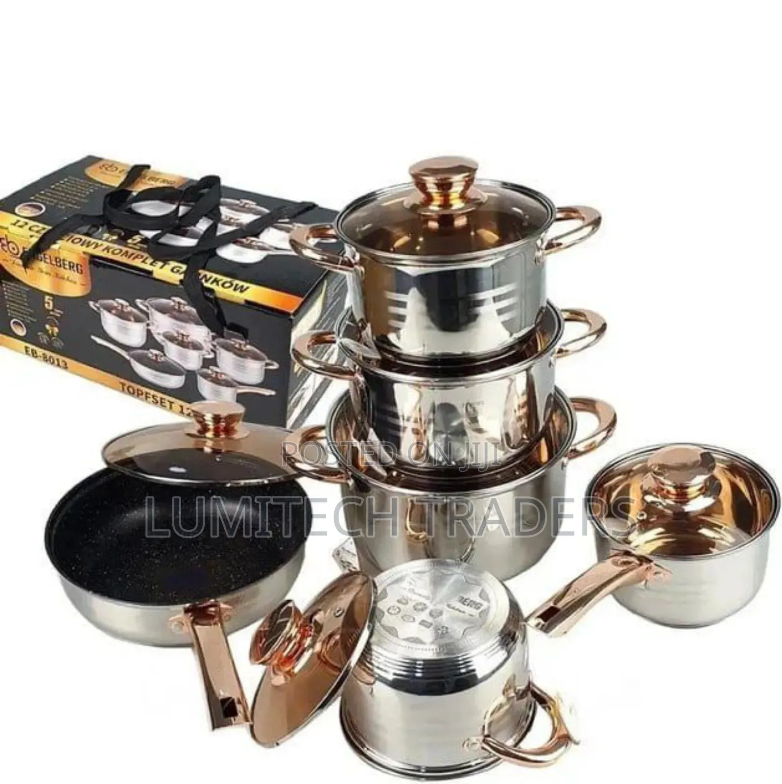 Edenberg 12pcs Stainless Steel Cookware Set