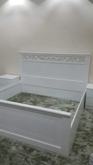 Classic White Carved Panel Bed Size 5 by 6