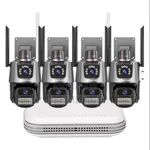 Smart Outdoor Wireless Wifi PTZ Dome Ip Camera Icsee 3 Lens