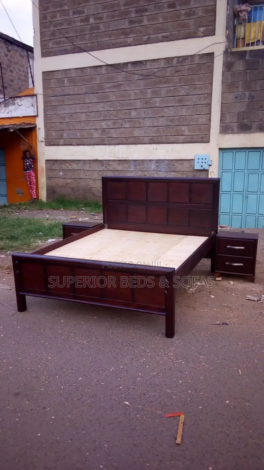 Dark Wood Panel Bed Size 5 by 6