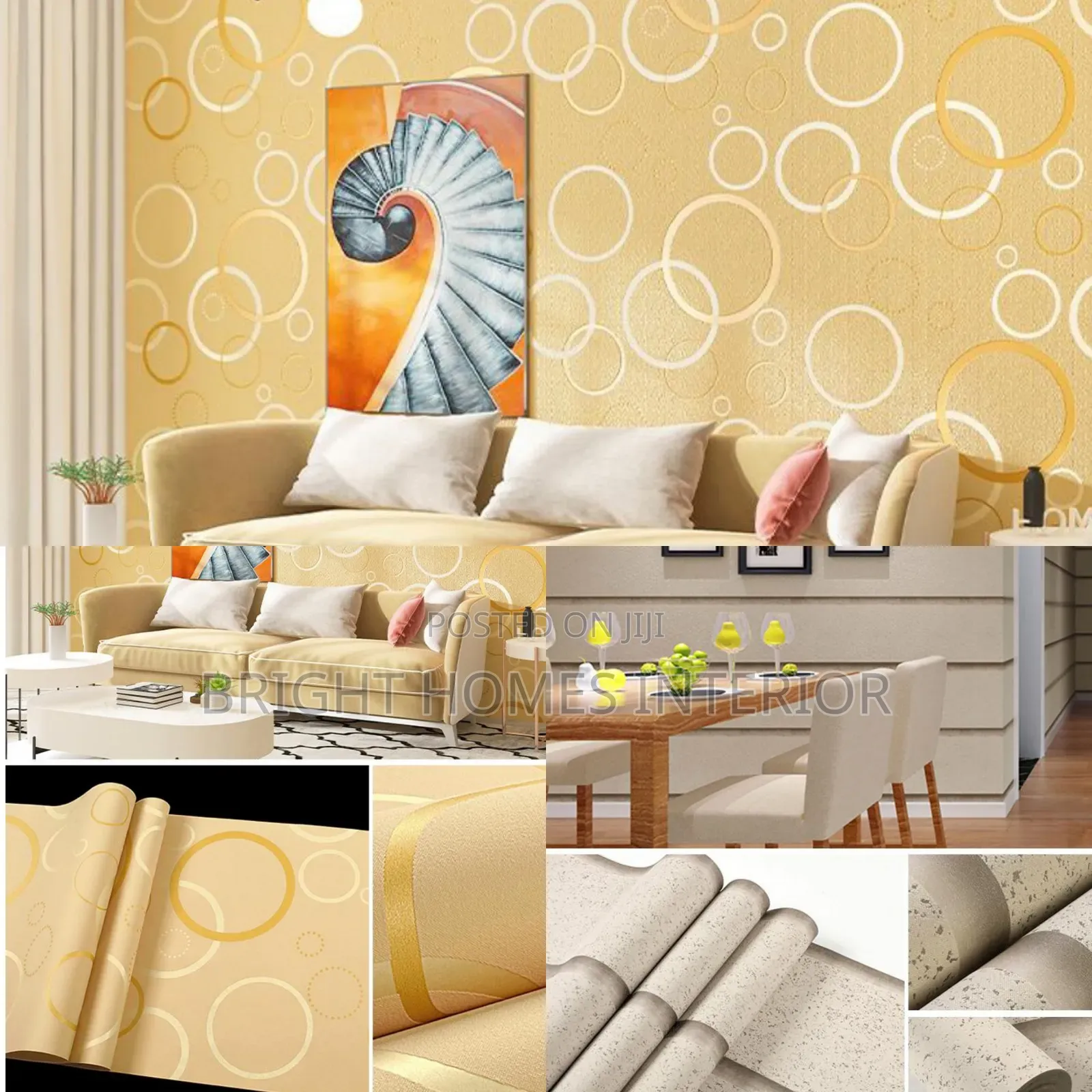 Cream Yellow Kids Designer Wallpaper