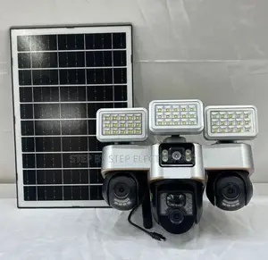 12mp 4g Multiple Lens Solar CCTV Camera With Solar Flood Light