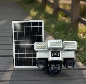 Waterproof Durable 12mp 4g Solar CCTV Camera With Solar Flood Light