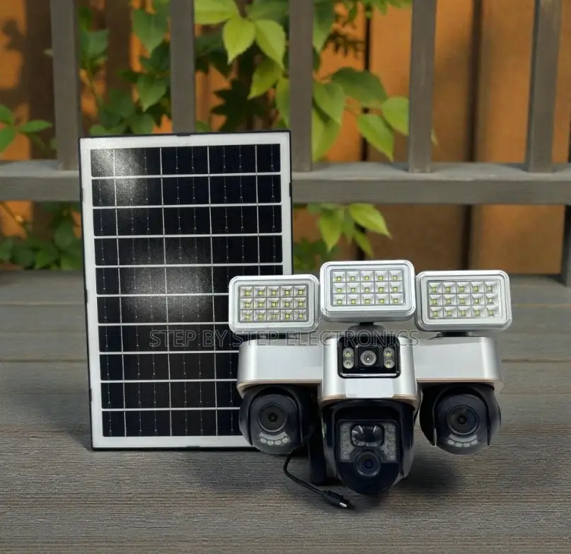 Smart Home Security 12mp 4g Solar CCTV Camera With Solar Flood Light