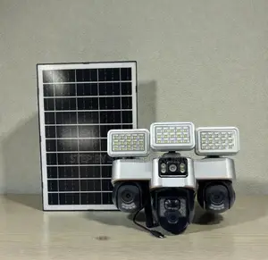 Auto Tracking 12mp 4g Solar CCTV Camera With Solar Flood Light