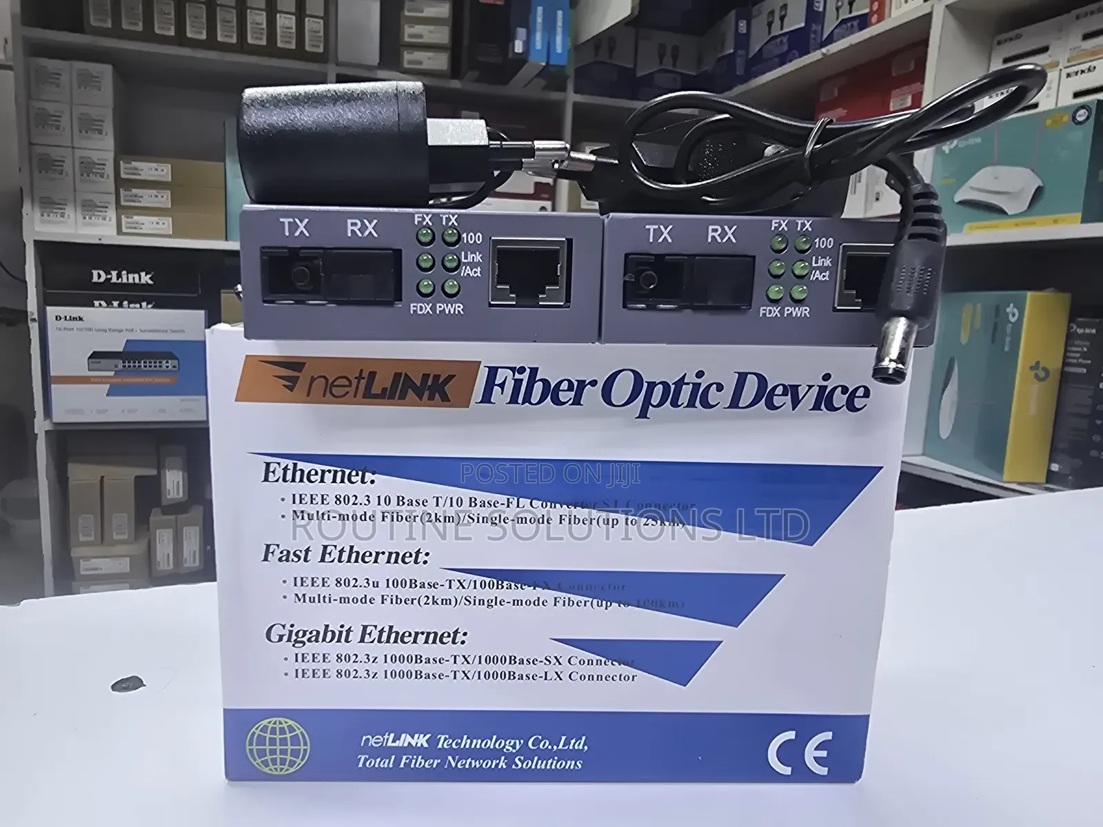 Netlink Fiber Media Converter 100base Single Core