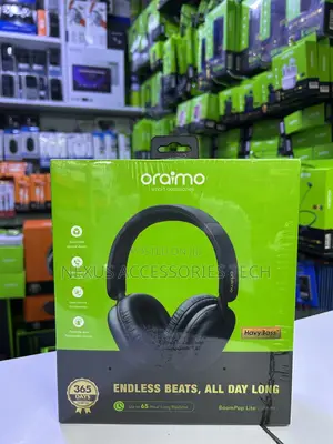 Oraimo Boompop Lite Wireless Headphones-65hrs Battery, Heavy Bass