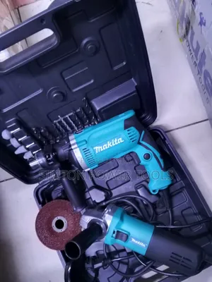 Electric Makita Drill and Grinder Combo Set
