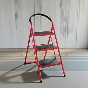 Heavy Duty Aluminum Upto 150 KGS Support 3 Step Ladder Stepladder