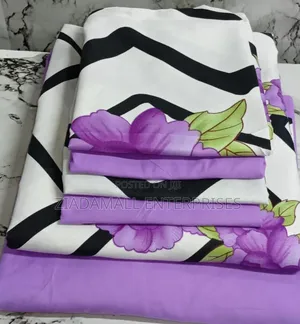 2 Bedsheets,4 Pillow Cases Ultra-Comfort 7×8 Cotton Fitted Bedsheet