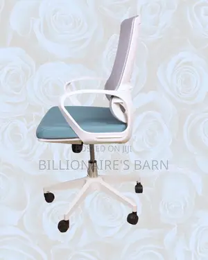 White Ergonomic Work Chair • Easy Adjustments, Cool Mesh Backrest