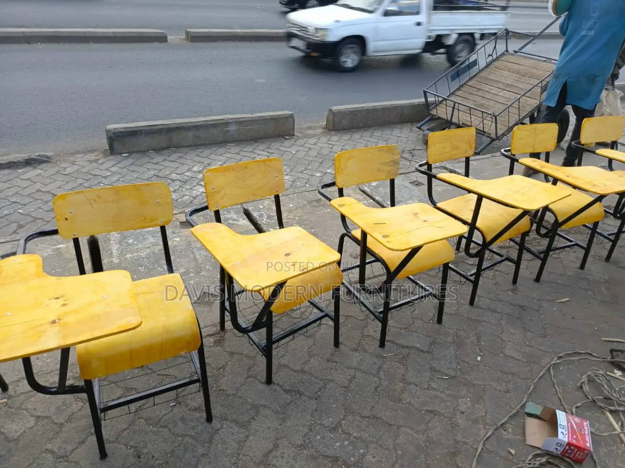 Yellow School Desk Chairs With Metal Frames