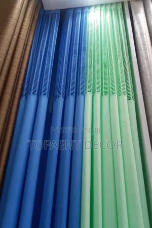 Green And Blue Eyelates Hospital Window Curtains