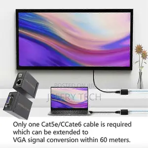 1 Pair Vga Extender 60m Vga to Rj45 Signal Extender Cat5e/6 Lan Ethern