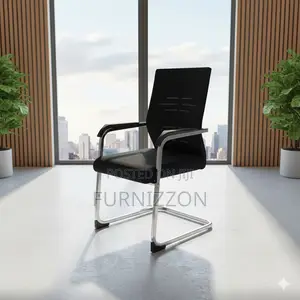 Office Mesh Visitor Chair With Chrome Sled Frame