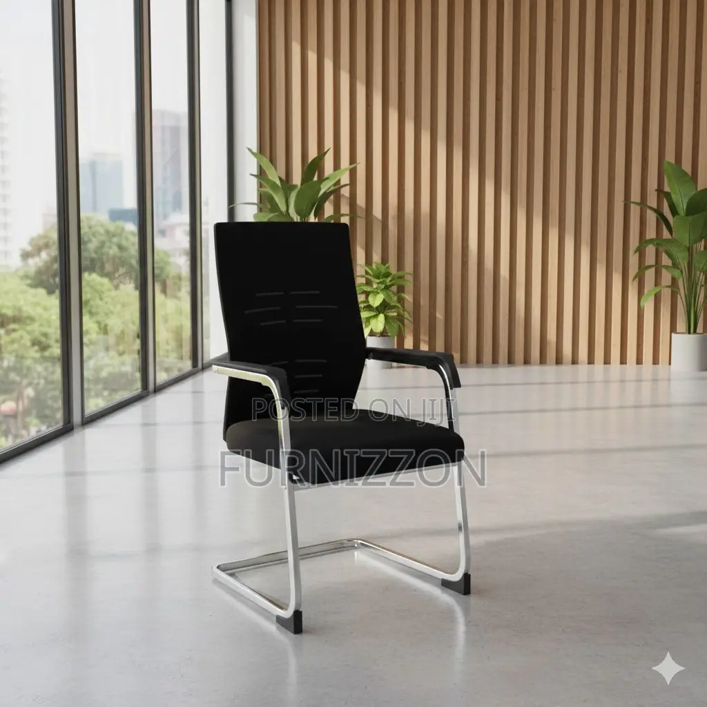 Modern Chrome Base Chair With Full Mesh Back