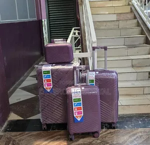 4 in 1 Luxurious Unbreakable Double Zip Rubber Suitcase