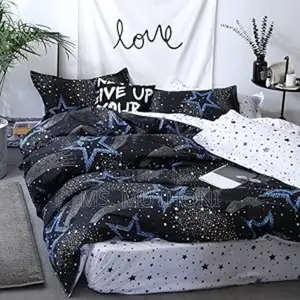  * Black and White Starry Sky Print Duvet Cover Set* 5*6 /6*6