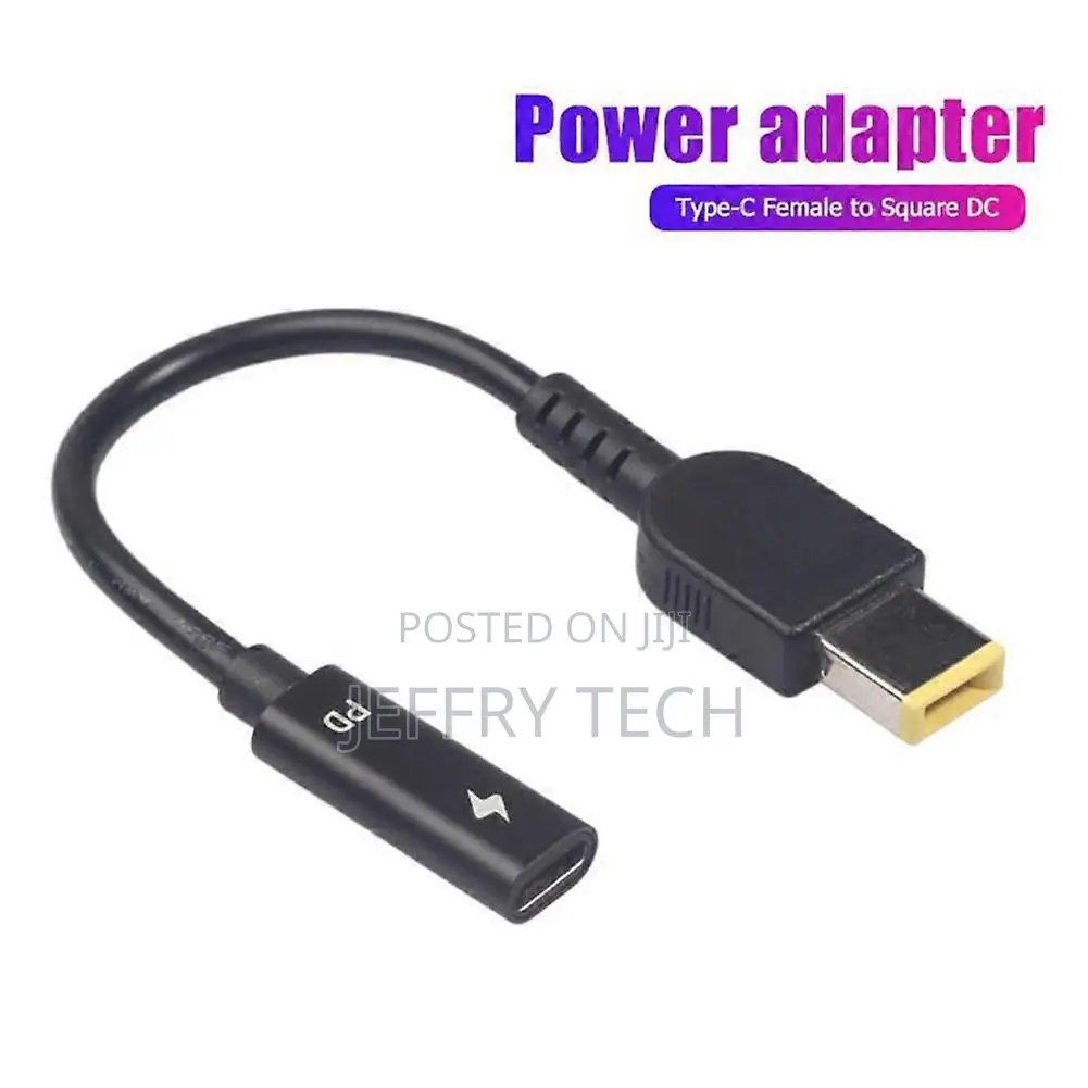 Type-C Female to Square Dc Male Pd Power Charging Cable Compatible Len
